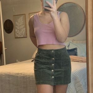 corduroy green skirt